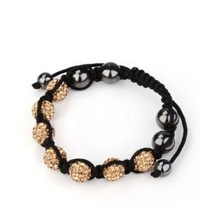 Gold Sparkle  Crystal Ball Bracelet